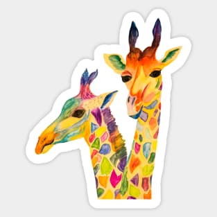 Three Curious giraffes Sticker